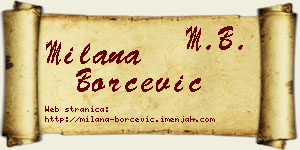 Milana Borčević vizit kartica